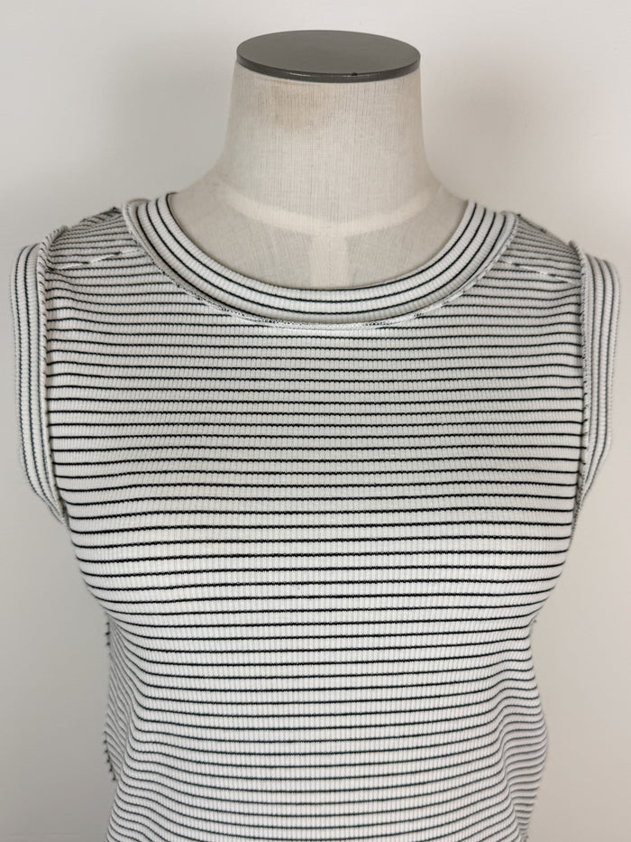 Isla Striped Tank in White/Black