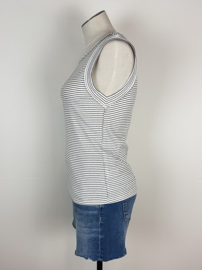 Isla Striped Tank in White/Black