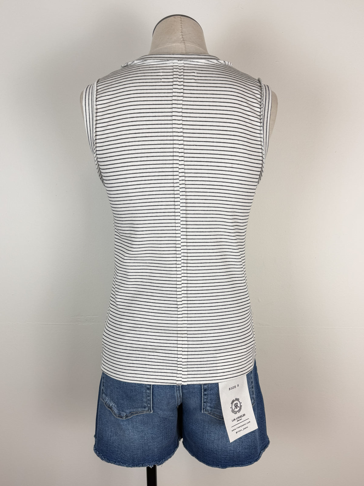 Isla Striped Tank in White/Black