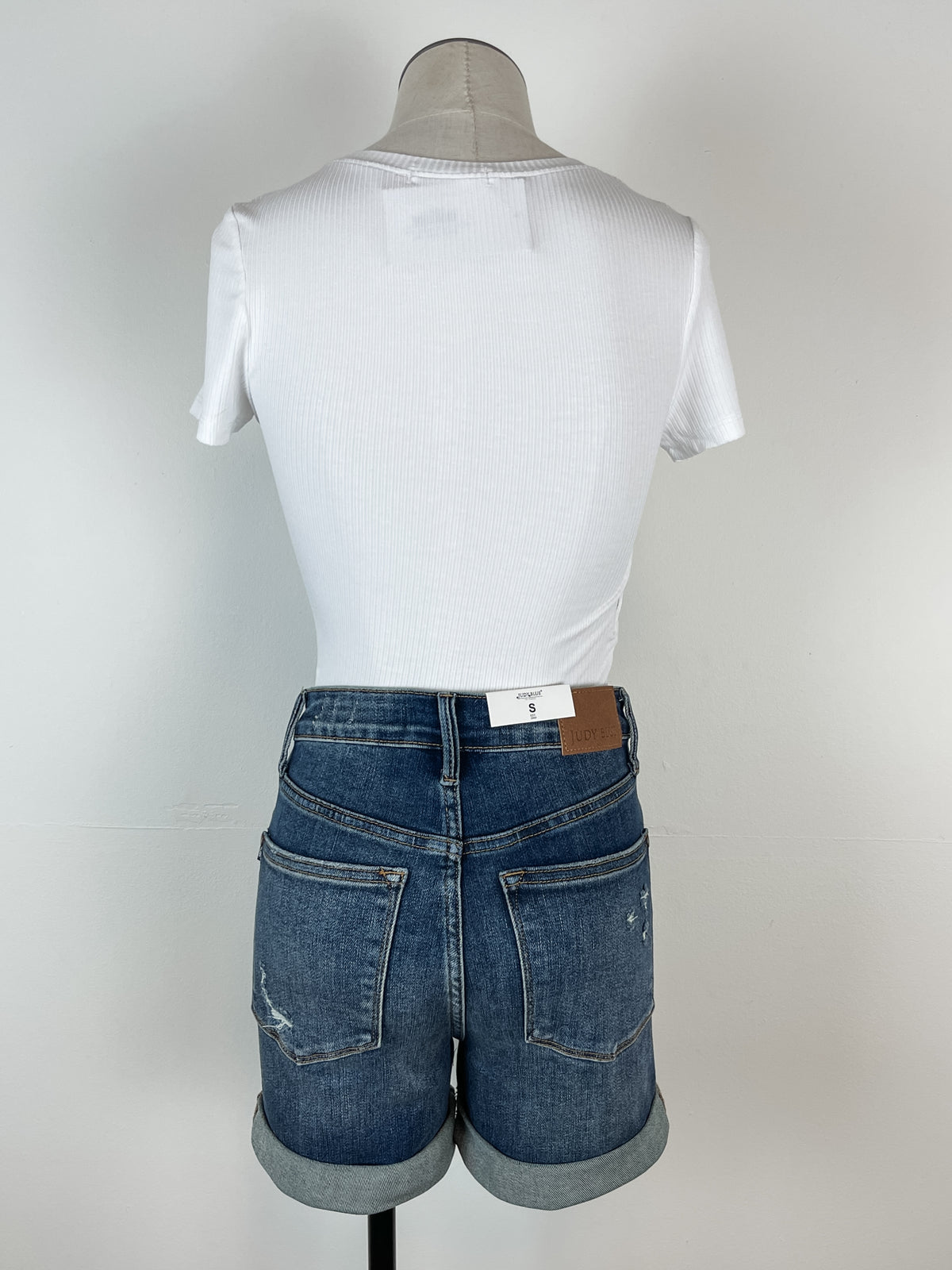 Judy Blue Jeans Double Button Tummy Control Top Bermuda Shorts