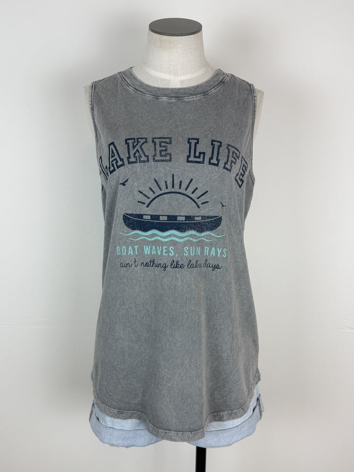 Lake Life Mineral Wash Tank in Grey
