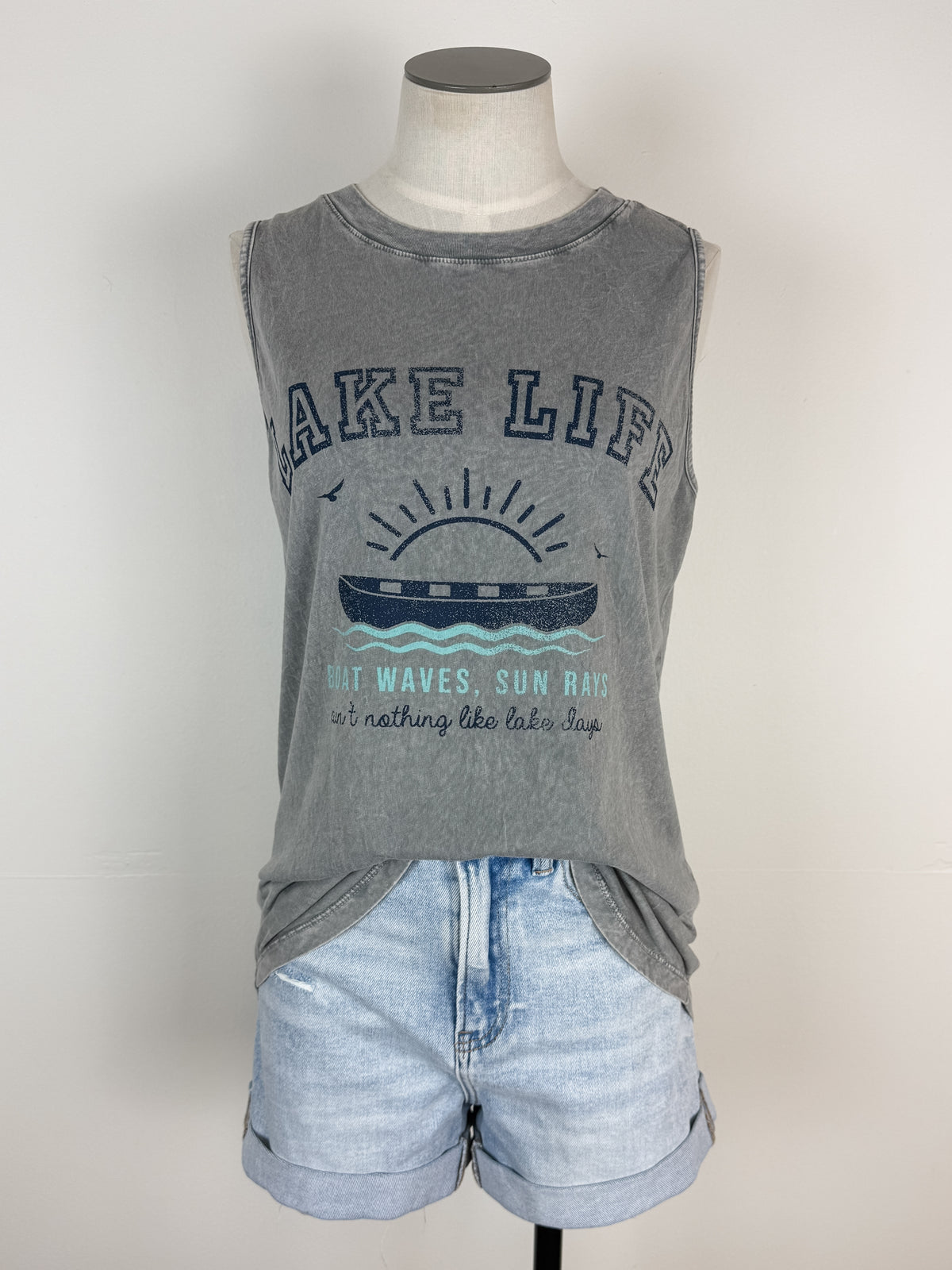 Lake Life Mineral Wash Tank in Grey