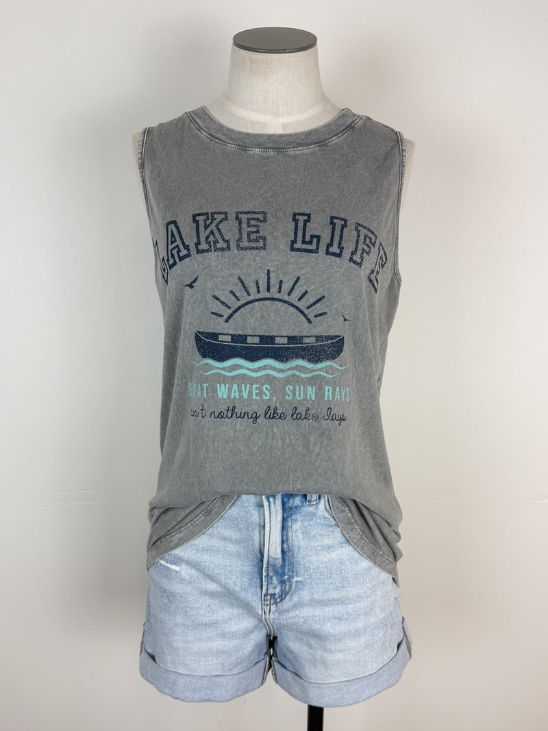 Lake Life Mineral Wash Tank in Grey