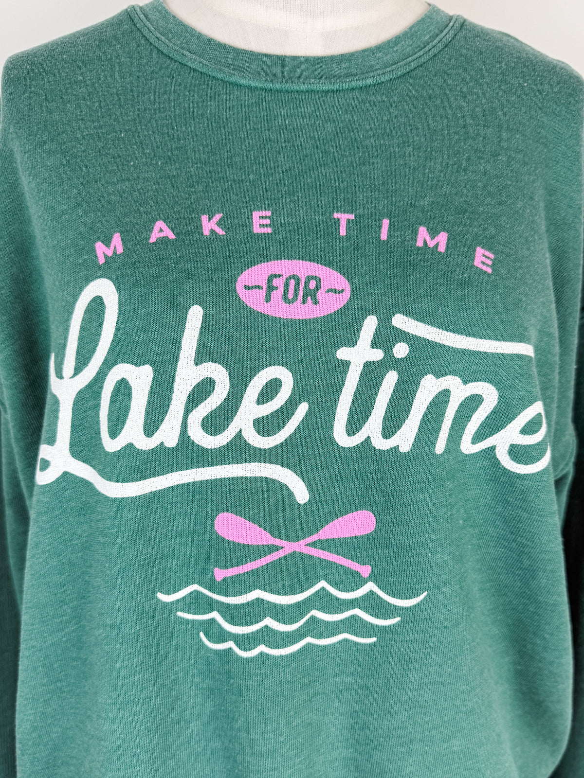 Make Time for Lake Time Mineral Wash Sweatshirt in Dusty Green