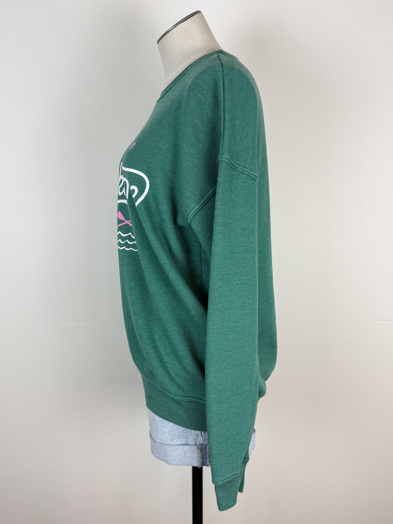 Make Time for Lake Time Mineral Wash Sweatshirt in Dusty Green