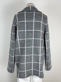 Laura Plaid Sweater Jacket in Charcoal
