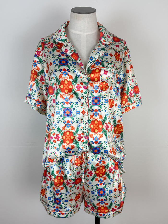 Clara Printed Satin Lounge Set