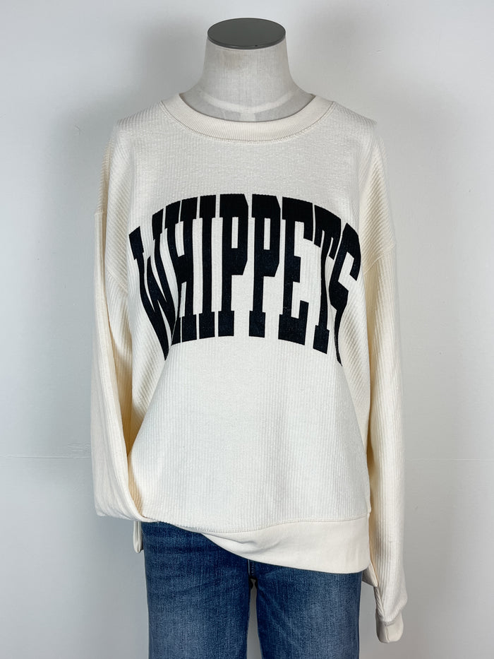 Whippets Cord Crew in Off White