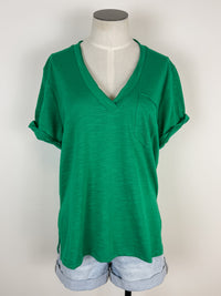 Zoie V Neck Top in Green