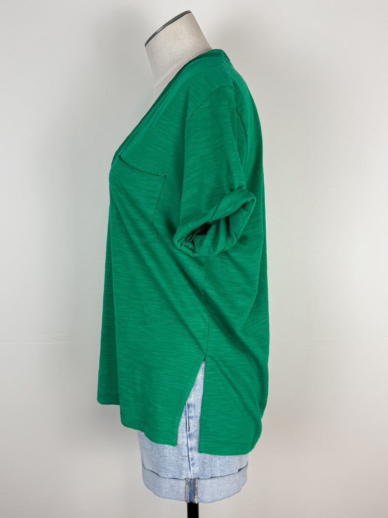 Zoie V Neck Top in Green