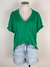 Zoie V Neck Top in Green