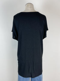 Kate Ruched Front Tee in Black
