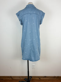 Quinn Button Down Bow Shirt Dress in Denim