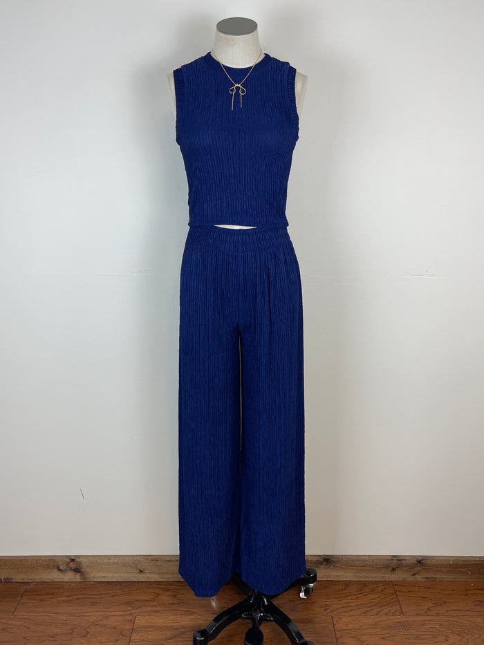 Blair Tank and Wide Leg Pant Set in Blue Ink