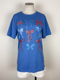 Stars and Stripes Bow Tee in Blue