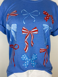 Stars and Stripes Bow Tee in Blue