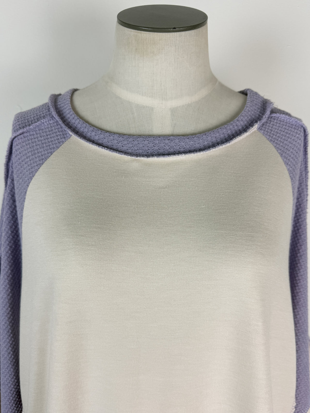 Violet Oversized Raglan in Oatmeal /Lavender
