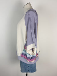 Violet Oversized Raglan in Oatmeal /Lavender