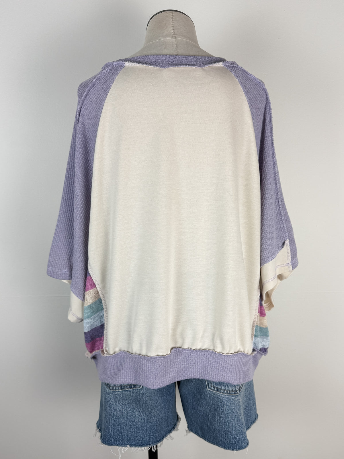 Violet Oversized Raglan in Oatmeal /Lavender