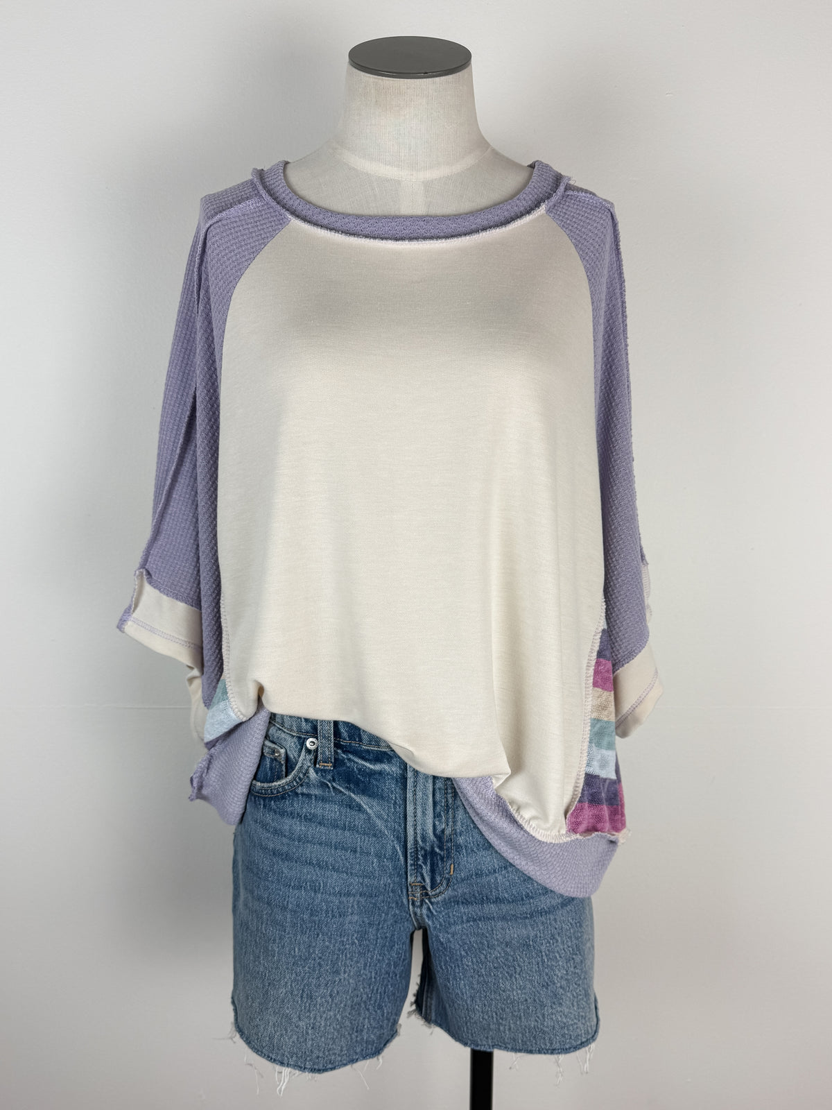 Violet Oversized Raglan in Oatmeal /Lavender