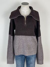 Thread & Supply Marie Pullover in Dark Brown Marled