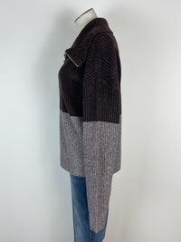 Thread & Supply Marie Pullover in Dark Brown Marled