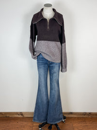 Thread & Supply Marie Pullover in Dark Brown Marled