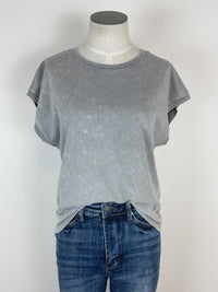 Clara Acid Wash Cap Sleeve Tee