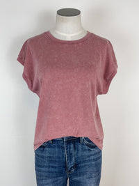 Clara Acid Wash Cap Sleeve Tee