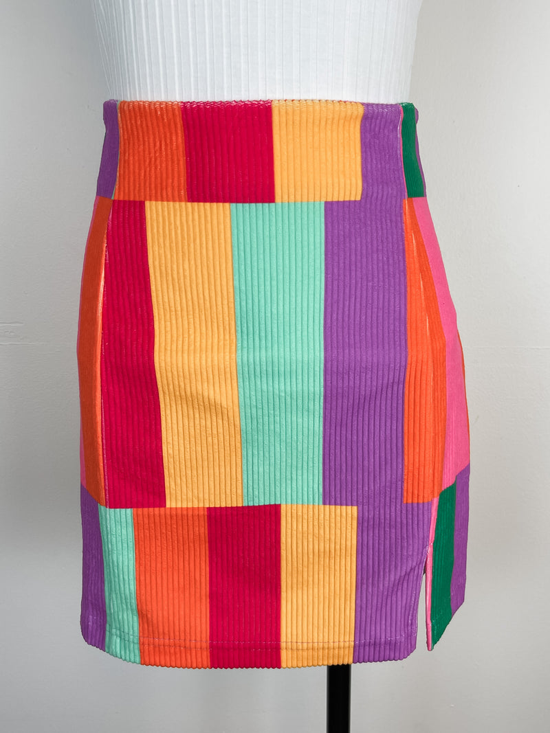 Colorful Corduroy Skirt in Multi