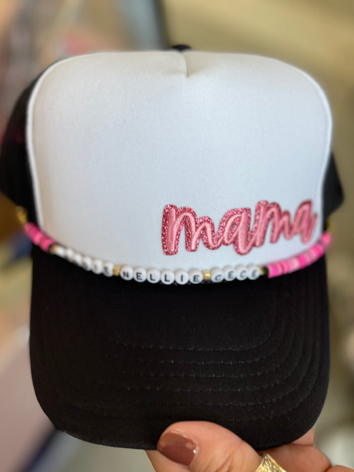 Custom Mama Patch Trucker Hat with Chain