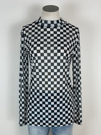 Sammi Checkered Mesh Top