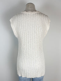 Chloe Ribbed Sweater Tank in Cream