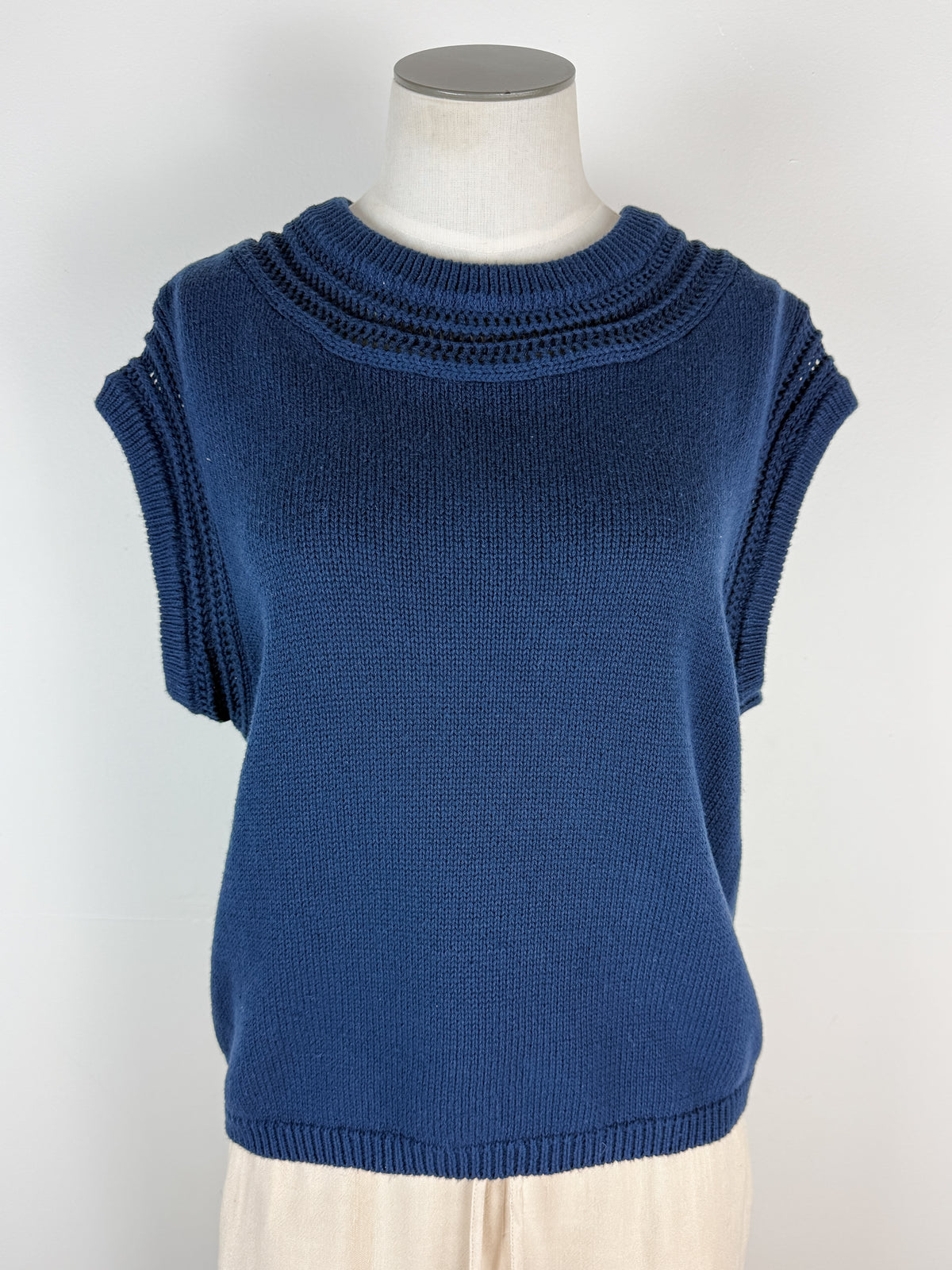 Penny Short Sleeve Sweater in Navy