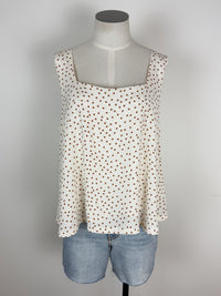 Audrey Square Neck Tank in Natural Dot