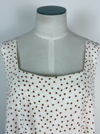 Audrey Square Neck Tank in Natural Dot