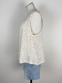 Audrey Square Neck Tank in Natural Dot