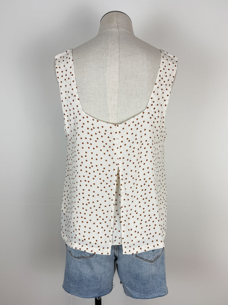 Audrey Square Neck Tank in Natural Dot