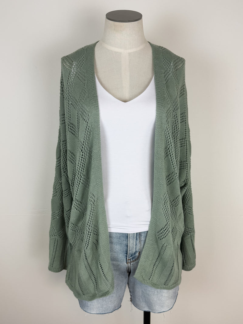 Caroline Crochet Cardigan in Jade