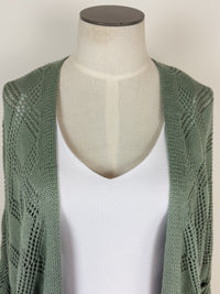 Caroline Crochet Cardigan in Jade