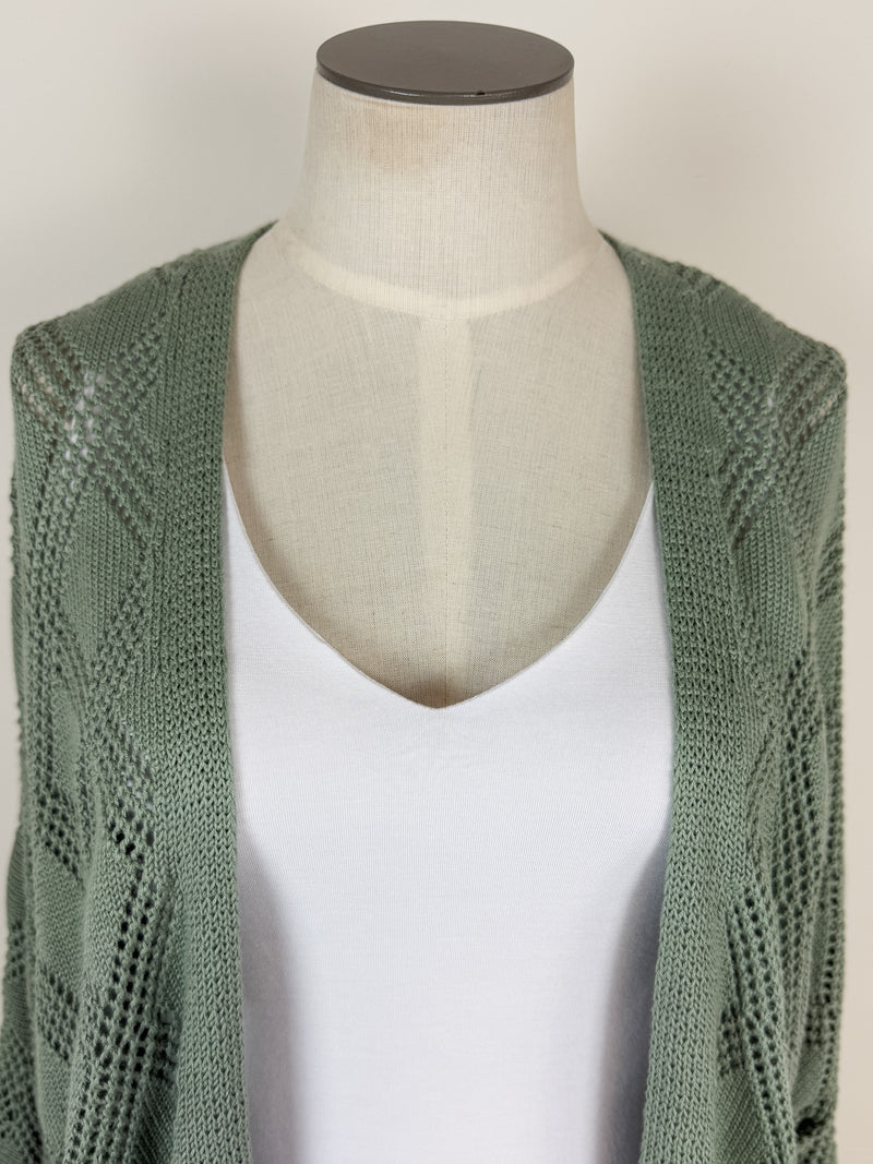 Caroline Crochet Cardigan in Jade
