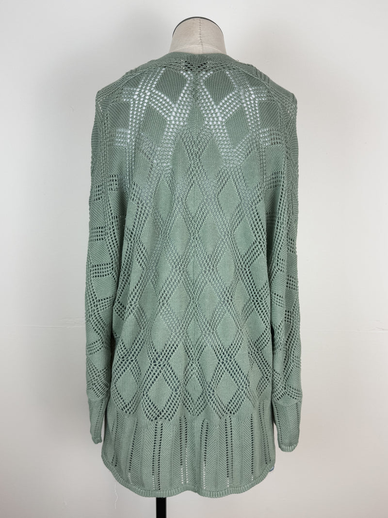 Caroline Crochet Cardigan in Jade