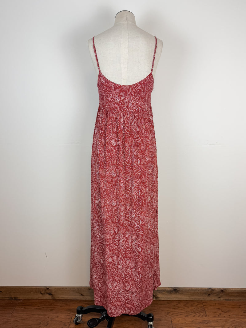 Savannah V Neck Maxi Dress in Brick