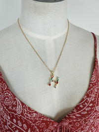 Gem Initial Necklace in Gold