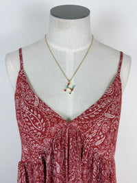 Savannah V Neck Maxi Dress in Brick