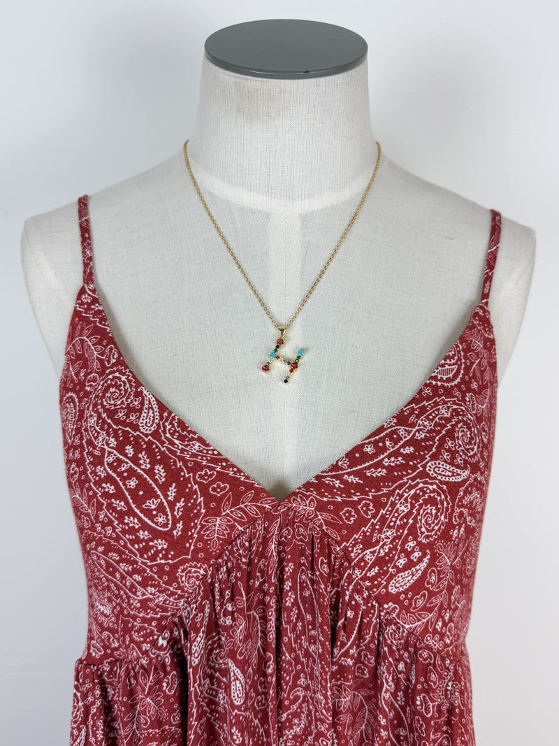 Savannah V Neck Maxi Dress in Brick