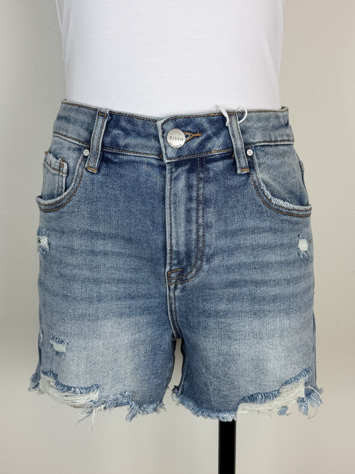 Risen Eloise High Rise Distressed Short