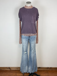 Lila Cap Sleeve Sweater in Dark Violet