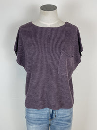 Lila Cap Sleeve Sweater in Dark Violet