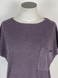 Lila Cap Sleeve Sweater in Dark Violet